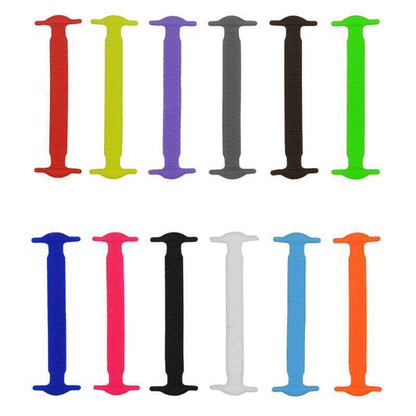 No Tie Elastic Silicone Shoe Laces 16PCS Shoelaces for Sneakers and Runners - Colours 16PCS