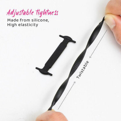 No Tie Elastic Silicone Shoe Laces 16PCS Shoelaces for Sneakers and Runners - Colours 16PCS