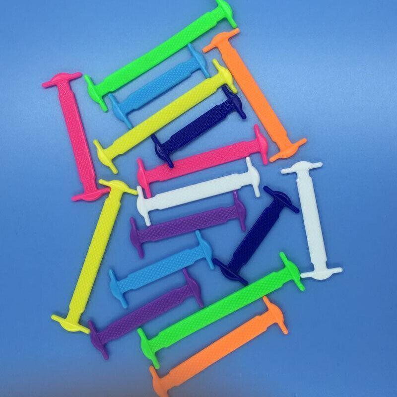 No Tie Elastic Silicone Shoe Laces 16PCS Shoelaces for Sneakers and Runners - Colours 16PCS