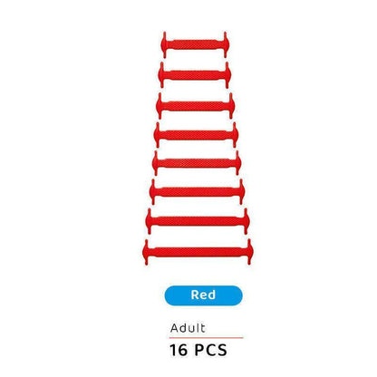 No Tie Elastic Silicone Shoe Laces 16PCS Shoelaces for Sneakers and Runners - Colours 16PCS