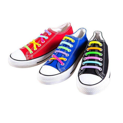 No Tie Elastic Silicone Shoe Laces 16PCS Shoelaces for Sneakers and Runners - Yellow 16PCS
