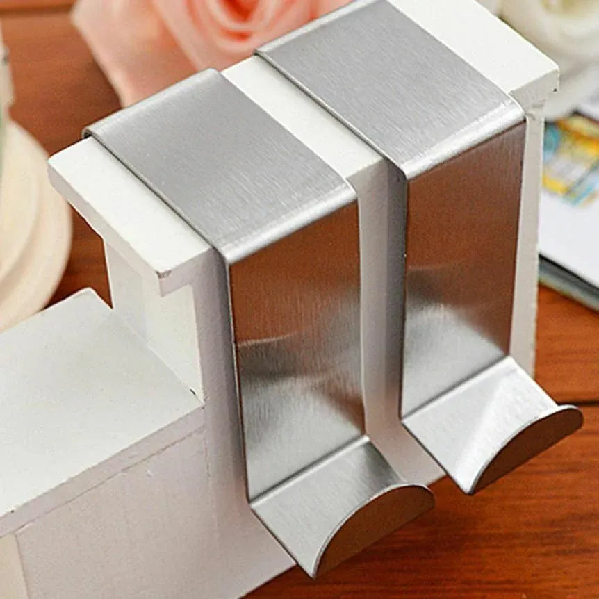 4X/6X Over Door Hooks Hanger Holder Stainless Steel Cabinet Organizer Clothes 4.5cm - 6 PCS