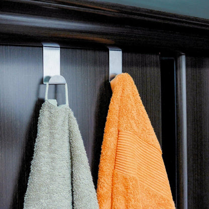 4X/6X Over Door Hooks Hanger Holder Stainless Steel Cabinet Organizer Clothes 4.5cm - 6 PCS
