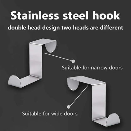 4X/6X Over Door Hooks Hanger Holder Stainless Steel Cabinet Organizer Clothes 4.5cm - 6 PCS