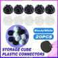 20PCS Wire Storage Cube Plastic Connectors Mesh Snap Plastic Push Grid - White