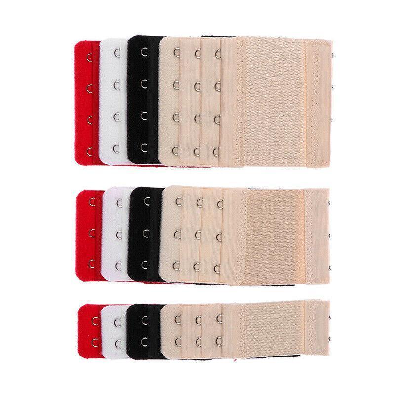 3 Hooks Underwear Extension Bra Buckle Bra Extender Hook Brassiere Strap - Black