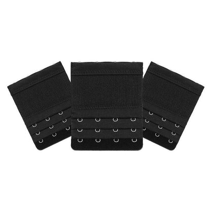 3 Hooks Underwear Extension Bra Buckle Bra Extender Hook Brassiere Strap - Black