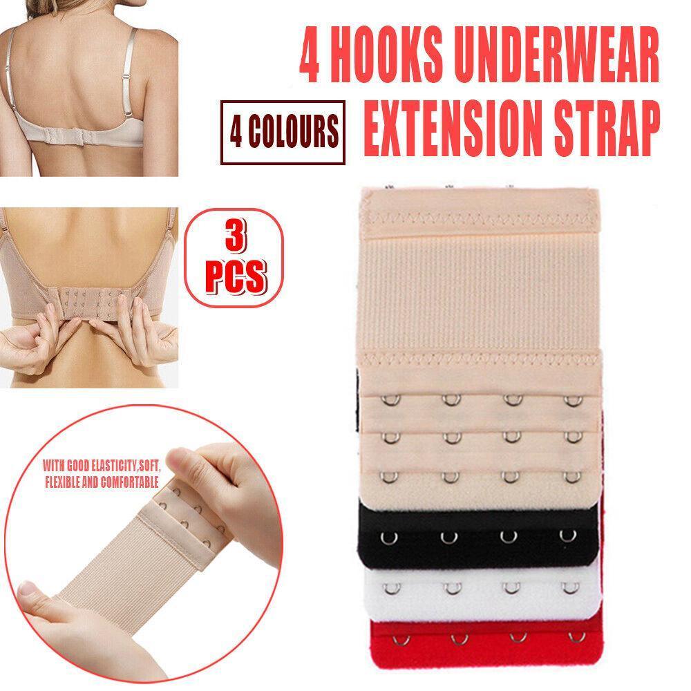 4 Hooks Underwear Extension Bra Buckle Bra Extender Hook Brassiere Strap - Black