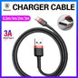Red+Black Baseus USB to Type C Charger Cable 3A Fast Charging for Huawei - 1M 1PC