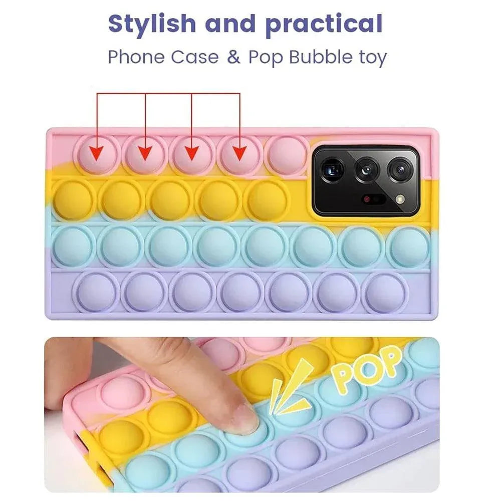 Rainbow Pop Fidget Toys Push It Bubble Phone Case For iPhone 7 8 Plus X XR 11 12 Pro Max - iPhone 13ProMAX