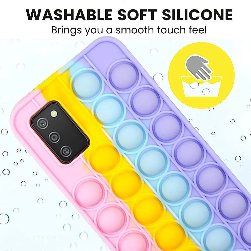 Rainbow Pop Fidget Toys Push It Bubble Phone Case For iPhone 7 8 Plus X XR 11 12 Pro Max - iPhone XR