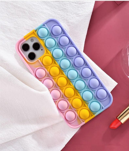 Rainbow Pop Fidget Toys Push It Bubble Phone Case For iPhone 7 8 Plus X XR 11 12 Pro Max - iPhone XR
