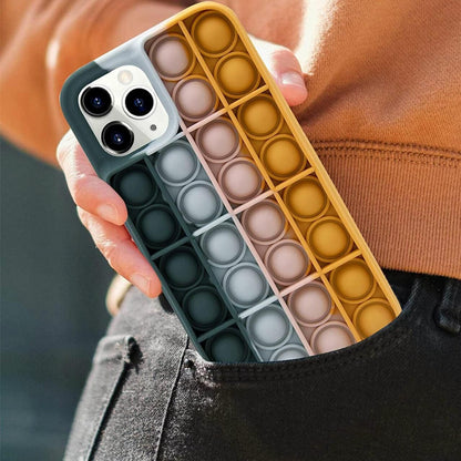 Blue-White Pop Fidget Toys Push It Bubble Phone Case For Iphone - iPhone 13Pro