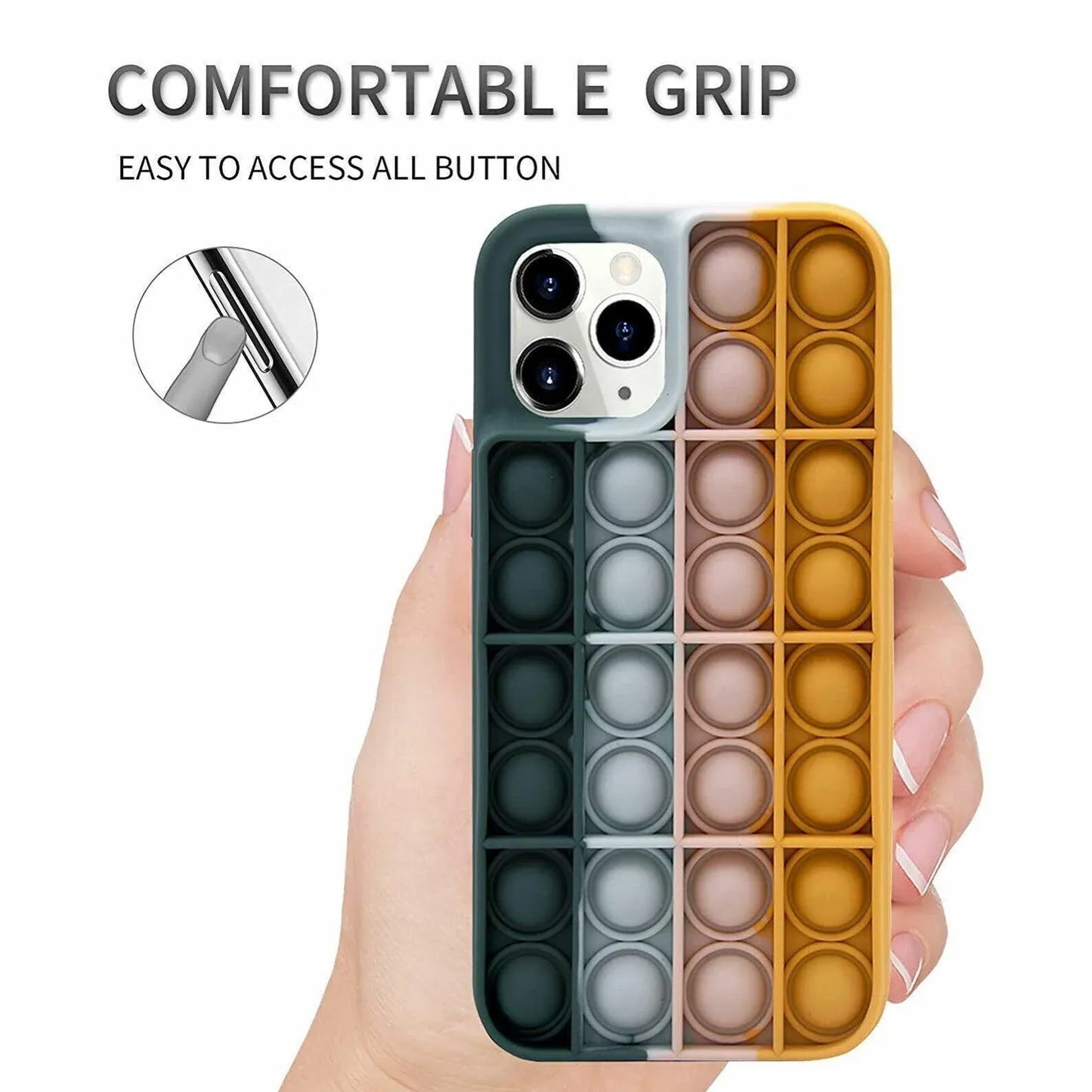 Blue-White Pop Fidget Toys Push It Bubble Phone Case For Iphone - iPhone 13