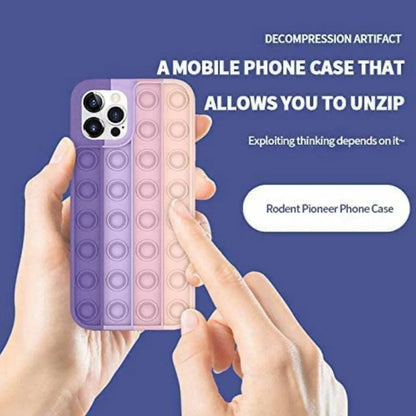 Blue-White Pop Fidget Toys Push It Bubble Phone Case For Iphone - iPhone7/8
