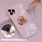 Light Purple Luxury Shockproof Silicone Ring Case Stand Cover for iPhone 14 13 12 Pro Max - iPhone XR