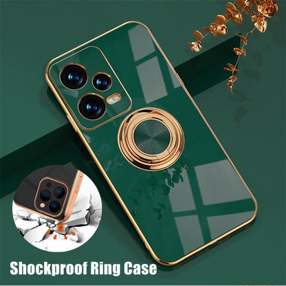 Dark Green Luxury Shockproof Silicone Ring Case Stand Cover for iPhone 14 13 12 Pro Max - iPhone X/XS