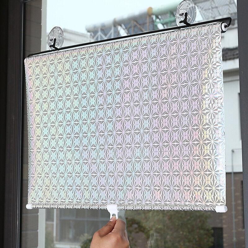 Silver Roller Blinds Suction Cup Sunshade Blackout Curtains Car Home Window Curtains - 40 X 60 CM