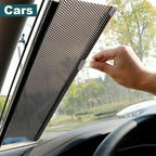 Silver Roller Blinds Suction Cup Sunshade Blackout Curtains Car Home Window Curtains - 40 X 125 CM