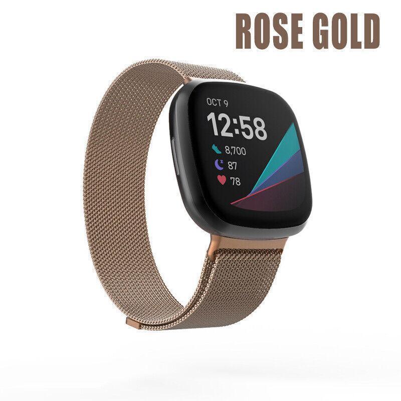 For Fitbit Versa 2 Lite Watch Band Strap Sports Metal Wristband Replacement Large - Gold Versa/Versa 2/Lite