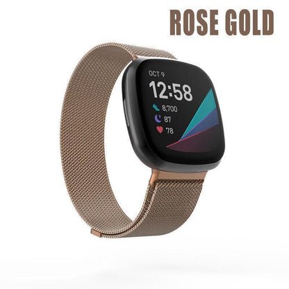 For Fitbit Versa 2 Lite Watch Band Strap Sports Metal Wristband Replacement Large - Gold Versa/Versa 2/Lite