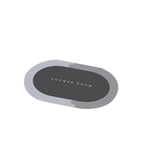 40*60CM Super Absorbent Floor Mat Soft Quick-Drying Non-Slip Diatom Mud Bath - Grey-Oval