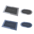 40*60CM Super Absorbent Floor Mat Soft Quick-Drying Non-Slip Diatom Mud Bath - Grey-Oval