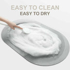 40*60CM Super Absorbent Floor Mat Soft Quick-Drying Non-Slip Diatom Mud Bath - Grey-Oval