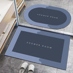 40*60CM Super Absorbent Floor Mat Soft Quick-Drying Non-Slip Diatom Mud Bath - Grey-Oval