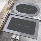 40*60CM Super Absorbent Floor Mat Soft Quick-Drying Non-Slip Diatom Mud Bath - Grey-Oval