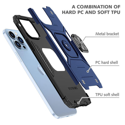Shockproof Ring Case For iPhone 14 Plus Blue/Black/Red - Blue