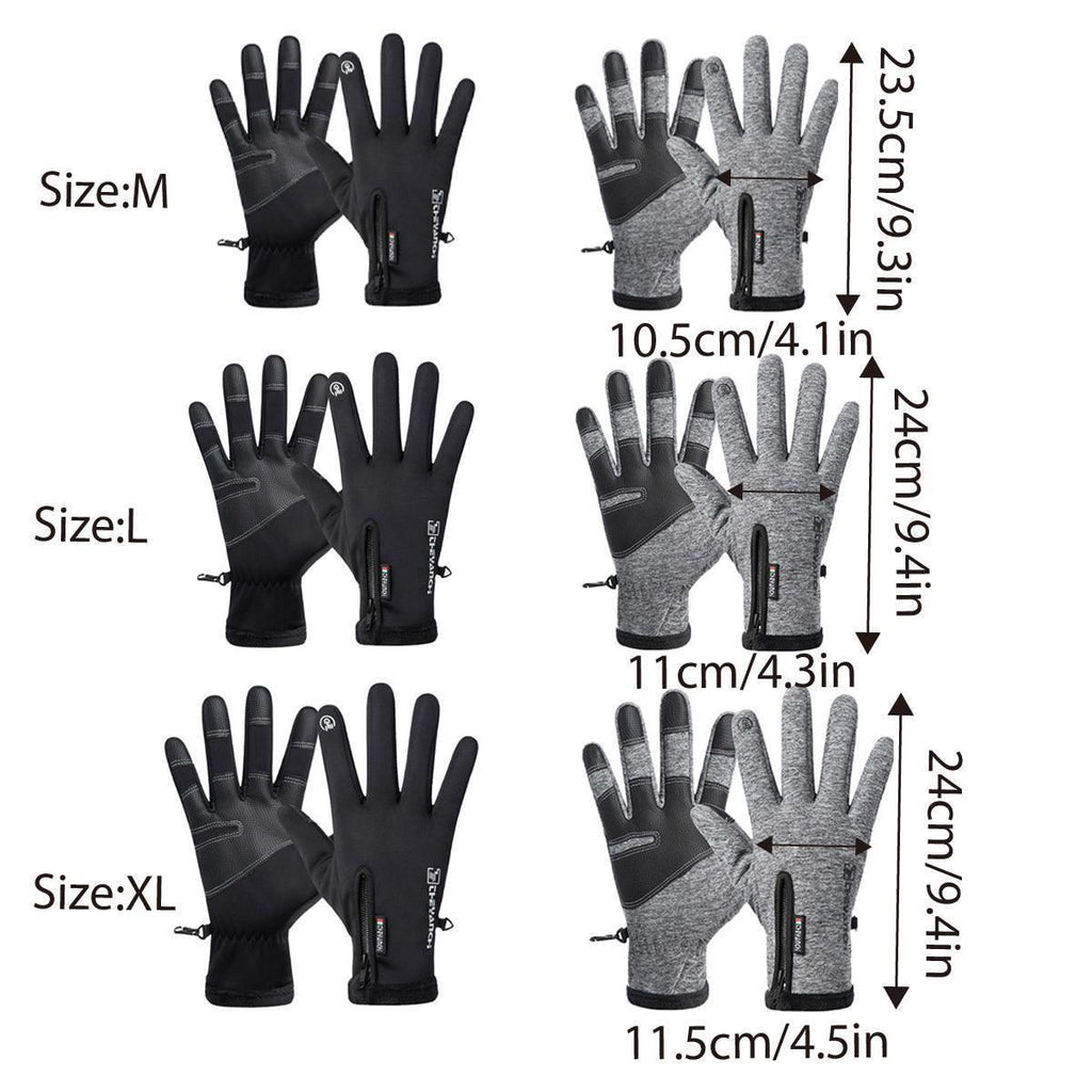 Winter Gloves Thermal Touch Screen Thermal Windproof Warm Black - M