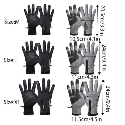 Winter Gloves Thermal Touch Screen Thermal Windproof Warm Black - XL