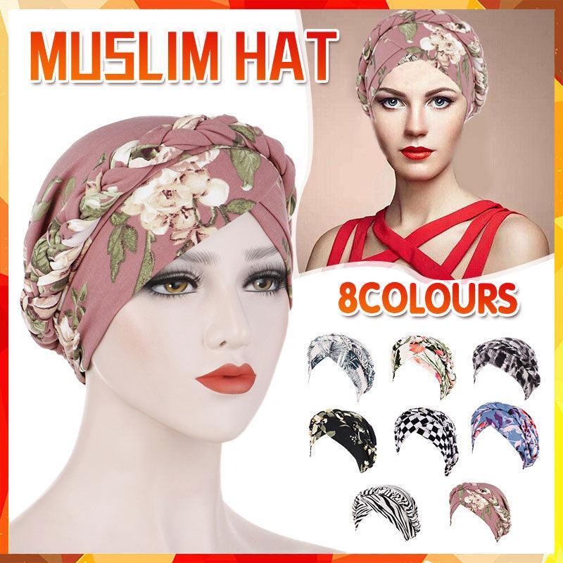 Women Floral Turban Head Wrap Cap Comfortable Chemo Headscarf Headwear - Black