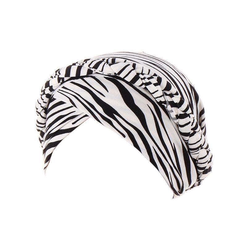 Women Floral Turban Head Wrap Cap Comfortable Chemo Headscarf Headwear - Black