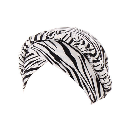 Women Floral Turban Head Wrap Cap Comfortable Chemo Headscarf Headwear - Black