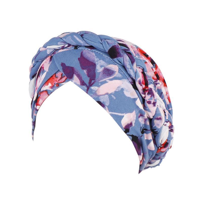 Women Floral Turban Head Wrap Cap Comfortable Chemo Headscarf Headwear - Black