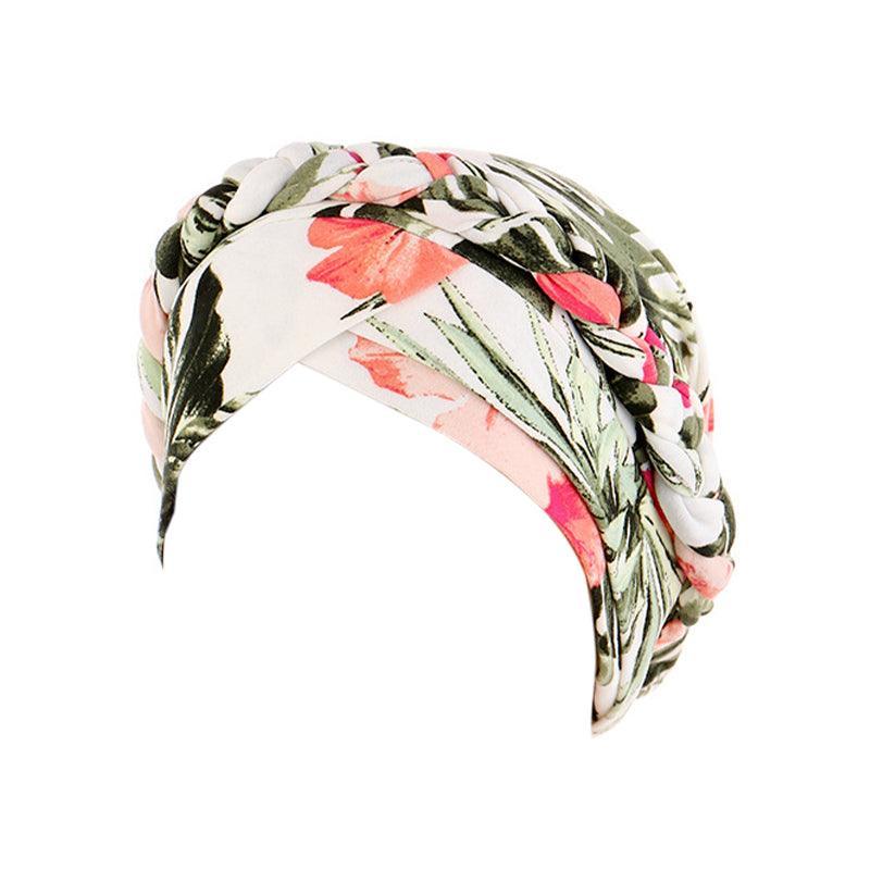 Women Floral Turban Head Wrap Cap Comfortable Chemo Headscarf Headwear - Black