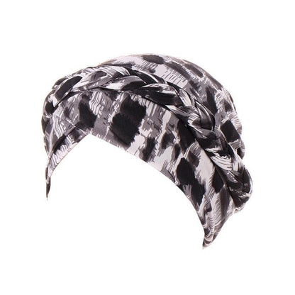 Women Floral Turban Head Wrap Cap Comfortable Chemo Headscarf Headwear - Black