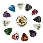 New 12Pcs Celluloid Acoustic Alice Guitar Picks Pick Set Bulk + Case Box Tin Au