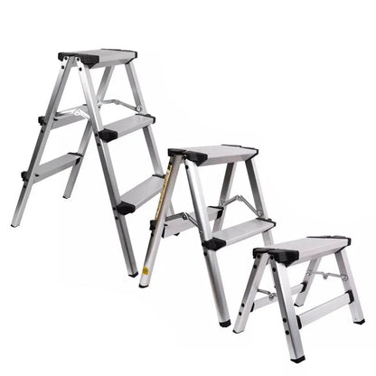 Portable Aluminium 1-3 Step Folding Ladder Anti-Slip Frame Stool for Home Use - 1 step Folding Ladder