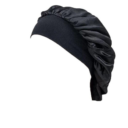 Sleeping Bonnet Hair Wrap Silk Satin Cap Women Elastic Night Soft Hat Headwear - Purple