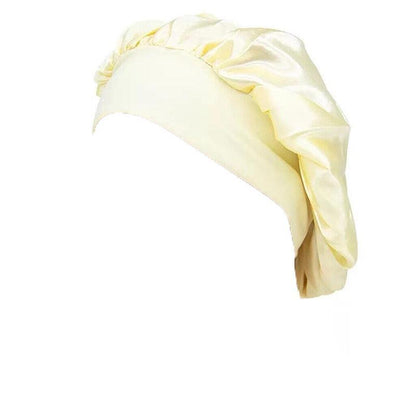 Sleeping Bonnet Hair Wrap Silk Satin Cap Women Elastic Night Soft Hat Headwear - Purple