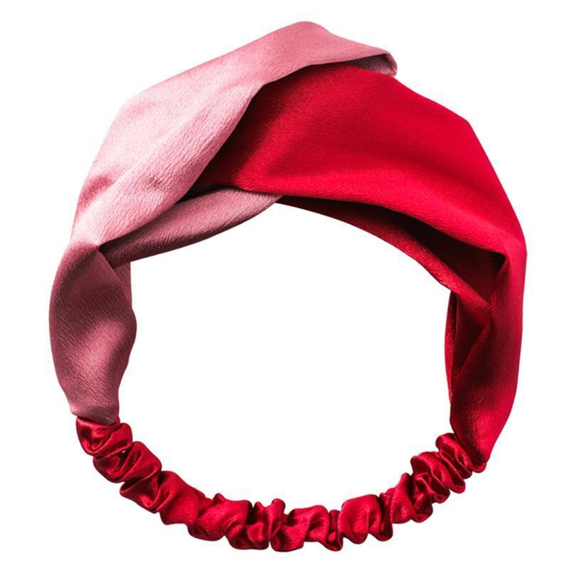 Women Chiffon Floral Print Headband Fashion Bohemian Elastic Cross Hair Bands - Black+Yellow
