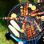 12PC Metal BBQ Skewers Reusable 20cm Grill Sticks Kebab Grilling Tools