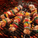 12PC Metal BBQ Skewers Reusable 20cm Grill Sticks Kebab Grilling Tools