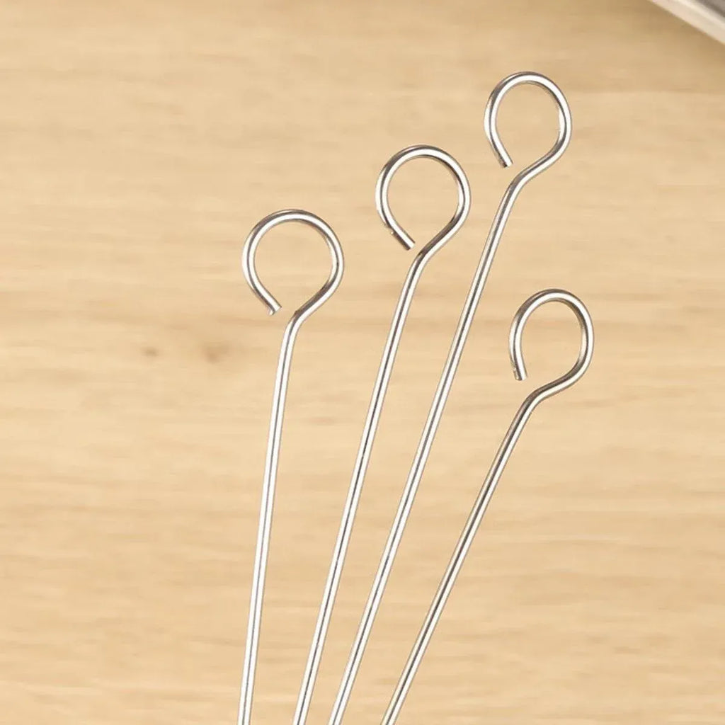 12PC Metal BBQ Skewers Reusable 20cm Grill Sticks Kebab Grilling Tools