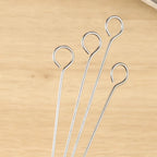 12PC Metal BBQ Skewers Reusable 20cm Grill Sticks Kebab Grilling Tools