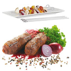 12PC Metal BBQ Skewers Reusable 20cm Grill Sticks Kebab Grilling Tools