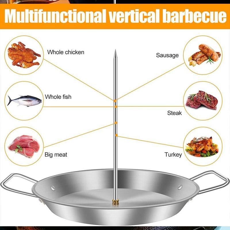 Stainless Steel Vertical Skewer Grill Pan Barbecue Kebab Rack Grill Cooking Tool